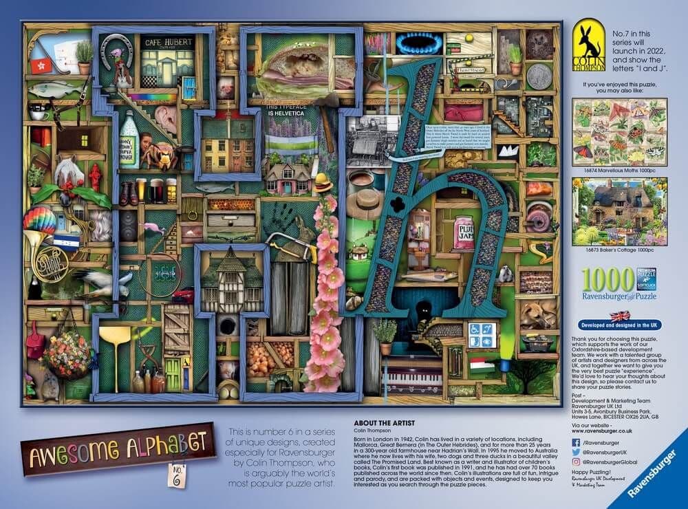 Ravensburger - Colin Thompson - Awesome Alphabet H - 1000 Piece Jigsaw Puzzle