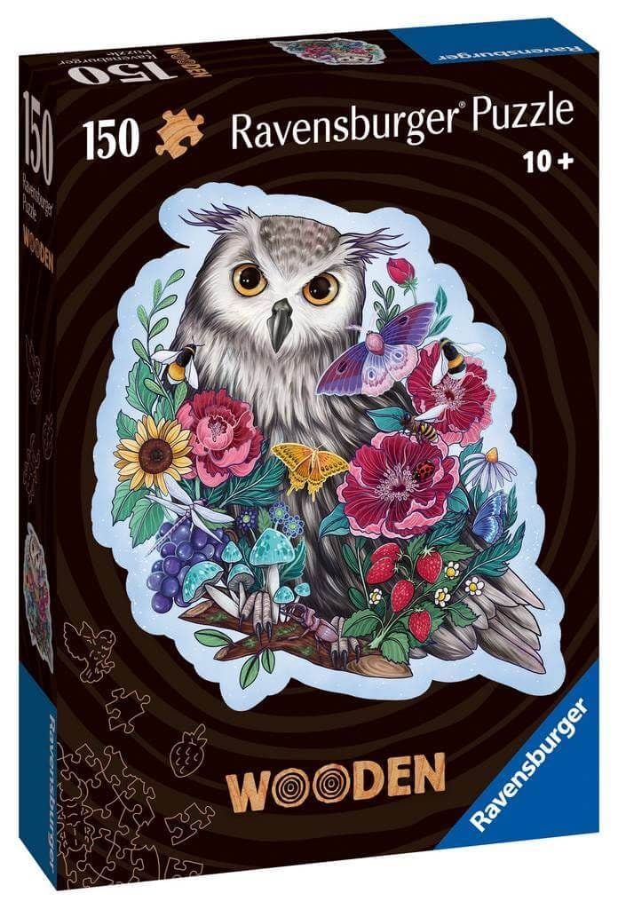 Ravensburger - Shaped Owl - Wooden Puzzle - 150 Piece Jigsaw Puzzle