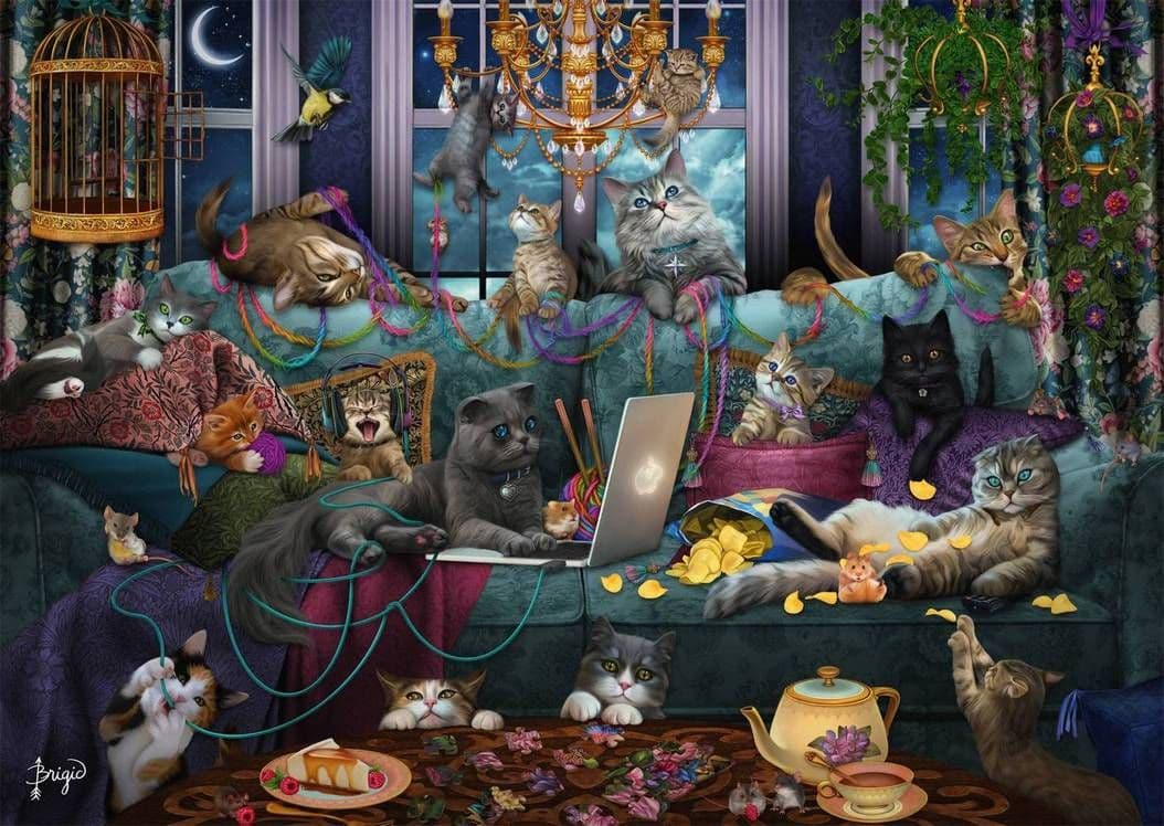 Schmidt - Brigid Ashwood - Quarantine Cats - 1000 Piece Jigsaw Puzzle