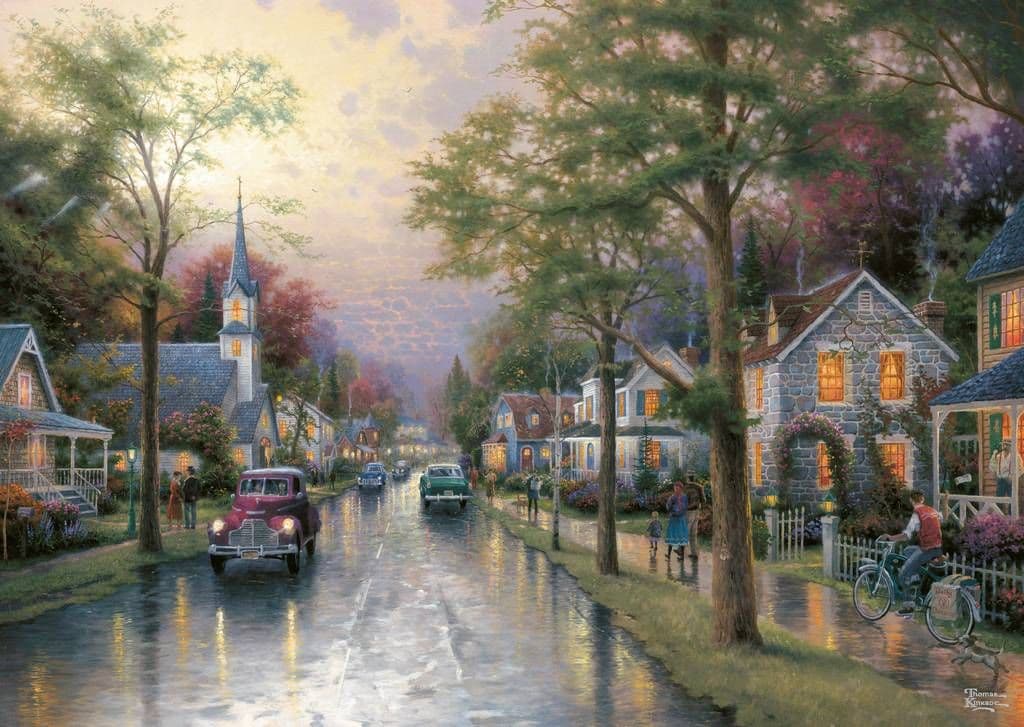 Schmidt - Thomas Kinkade - Hometown Morning - 1000 Piece Jigsaw Puzzle
