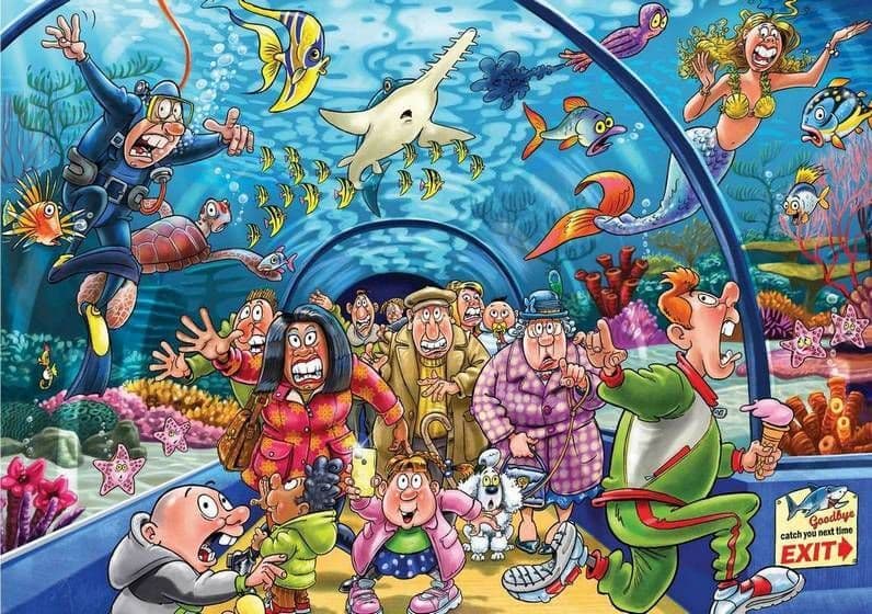 Wasgij Original 43 Aquarium Antics! - 1000 Piece Jigsaw Puzzle