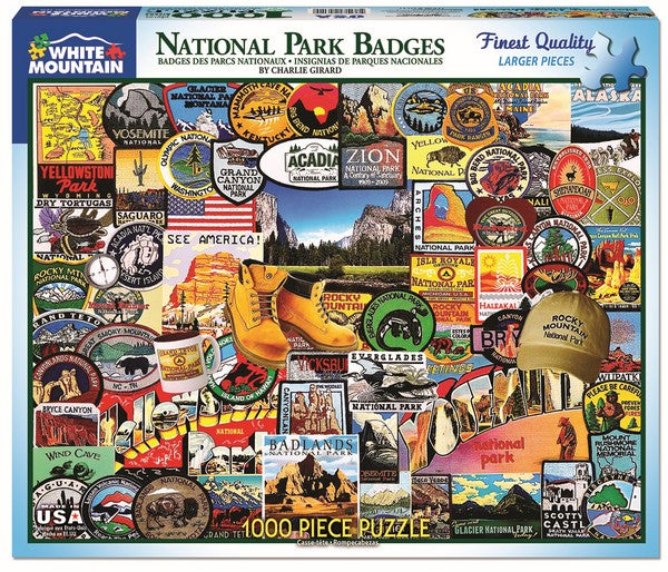 White Mountain - National Park Badges - 1000 Piece Jigsaw Puzzle