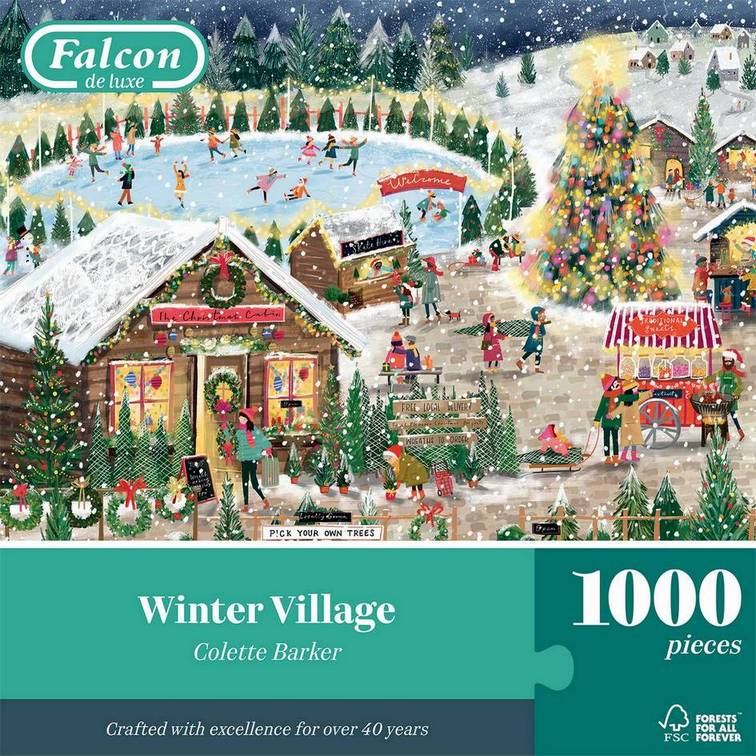 Falcon de Luxe - Winter Village - 1000 Piece Jigsaw Puzzle