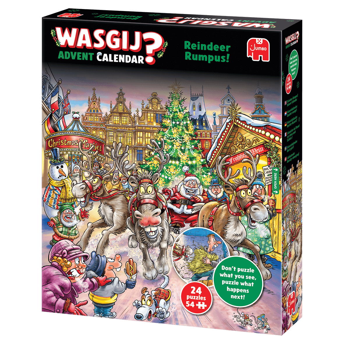 Wasgij - Advent Calendar - Reindeer Rumpus! - 24 x 54 Piece Jigsaw Puzzle