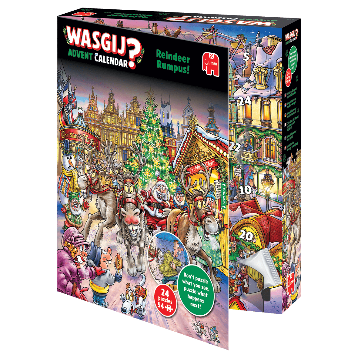 Wasgij - Advent Calendar - Reindeer Rumpus! - 24 x 54 Piece Jigsaw Puzzle