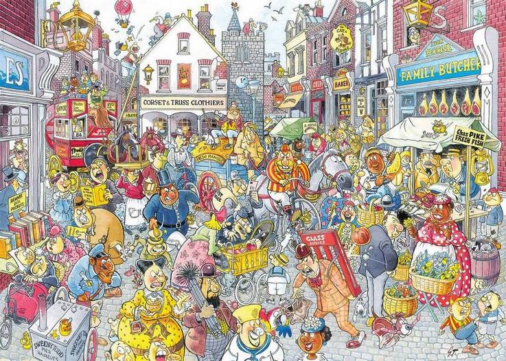 Wasgij - Retro Destiny 10 High Street Hassle! - 1000 Piece Jigsaw Puzzle