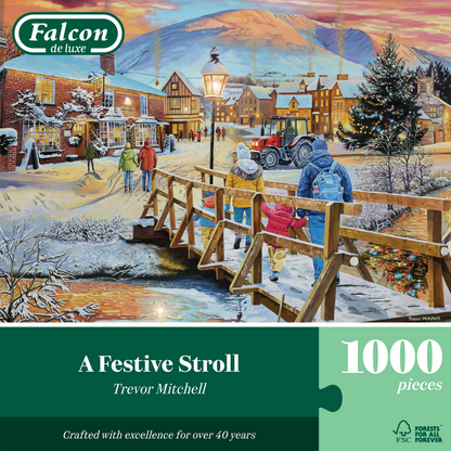 Falcon de Luxe - A Festive Stroll - 1000 Piece Jigsaw Puzzle