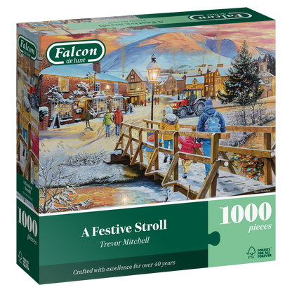 Falcon de Luxe - A Festive Stroll - 1000 Piece Jigsaw Puzzle