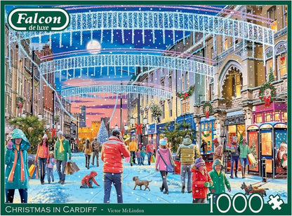 Falcon de Luxe - Christmas in Cardiff - 1000 Piece Jigsaw Puzzle