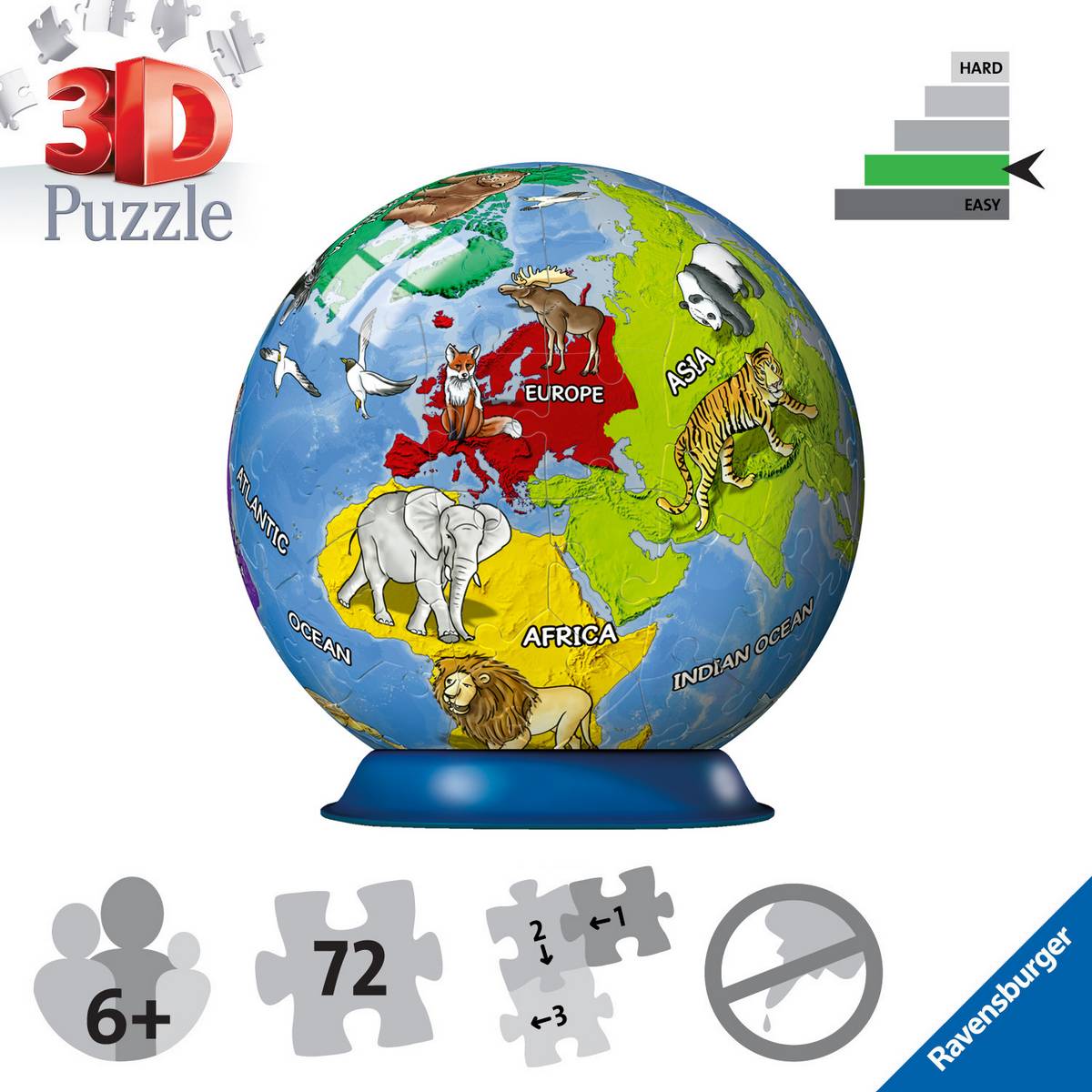 Ravensburger - Childrens Globe - 72 Piece 3D Jigsaw Puzzle