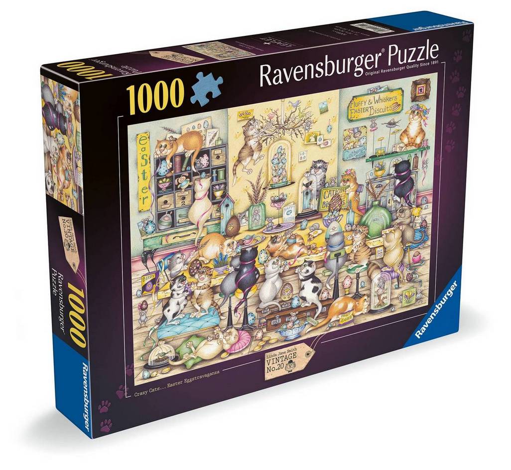 Ravensburger - Crazy Cats - Easter Eggstravaganza - 1000 Piece Jigsaw Puzzle