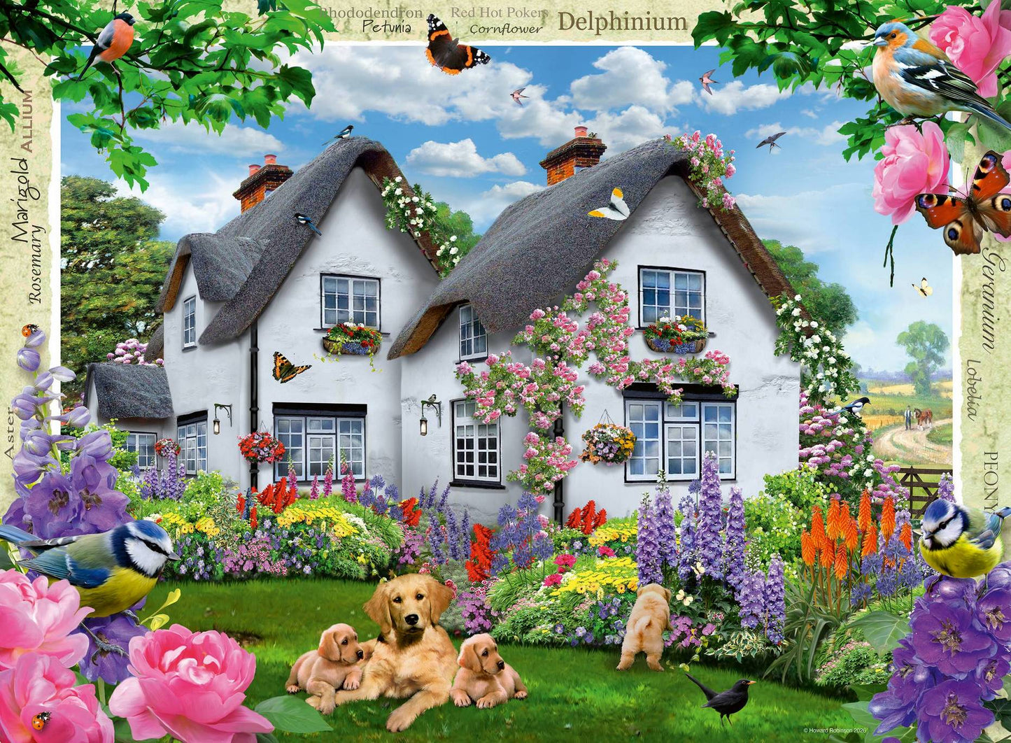Ravensburger - Happy Days No 10 - Country Gardens - 4 x 500 Piece Jigsaw Puzzle