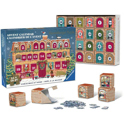 Ravensburger - Christmas at Home - Advent Calendar - 24 x 56 Piece Jigsaw Puzzle