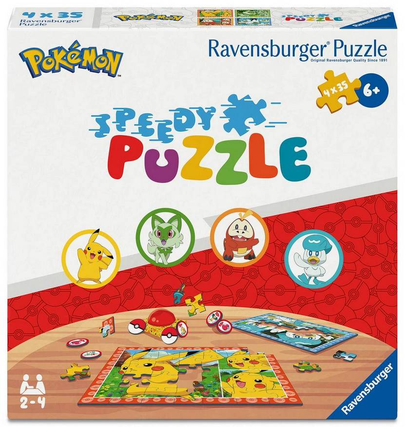 Ravensburger - Speedy Puzzle Pokemon - 4 x 35 Piece Jigsaw Puzzle