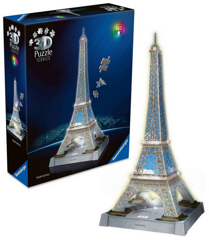 Ravensburger - Eiffel Tower Light Up - 216 Piece 3D Jigsaw Puzzle