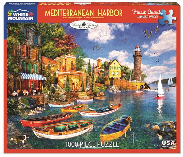 White Mountain - Mediterranean Harbor - 1000 Piece Jigsaw Puzzle