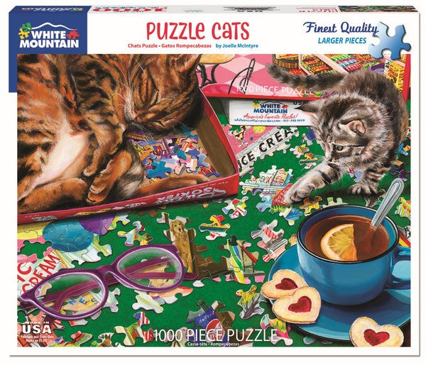White Mountain - Puzzle Cats - 1000 Piece Jigsaw Puzzle