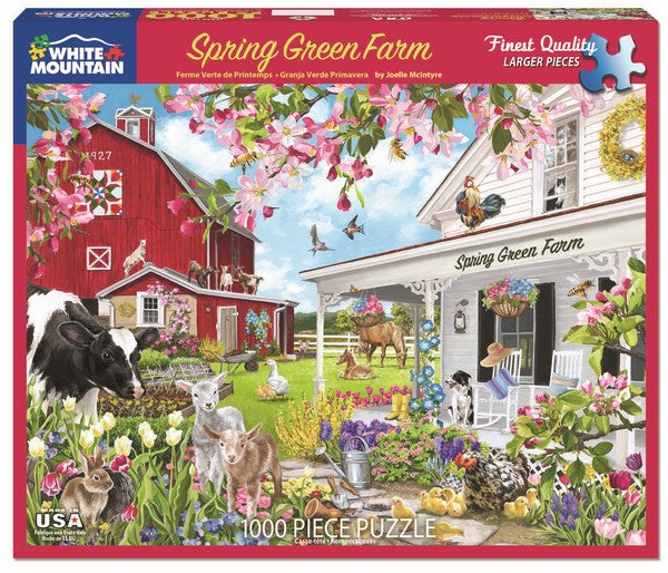 White Mountain - Spring Green Farm - 1000 Piece Jigsaw Puzzle