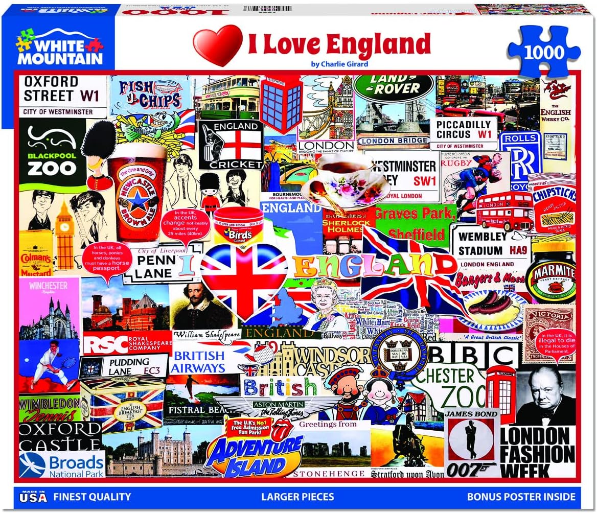 White Mountain - I Love England - 1000 Piece Jigsaw Puzzle