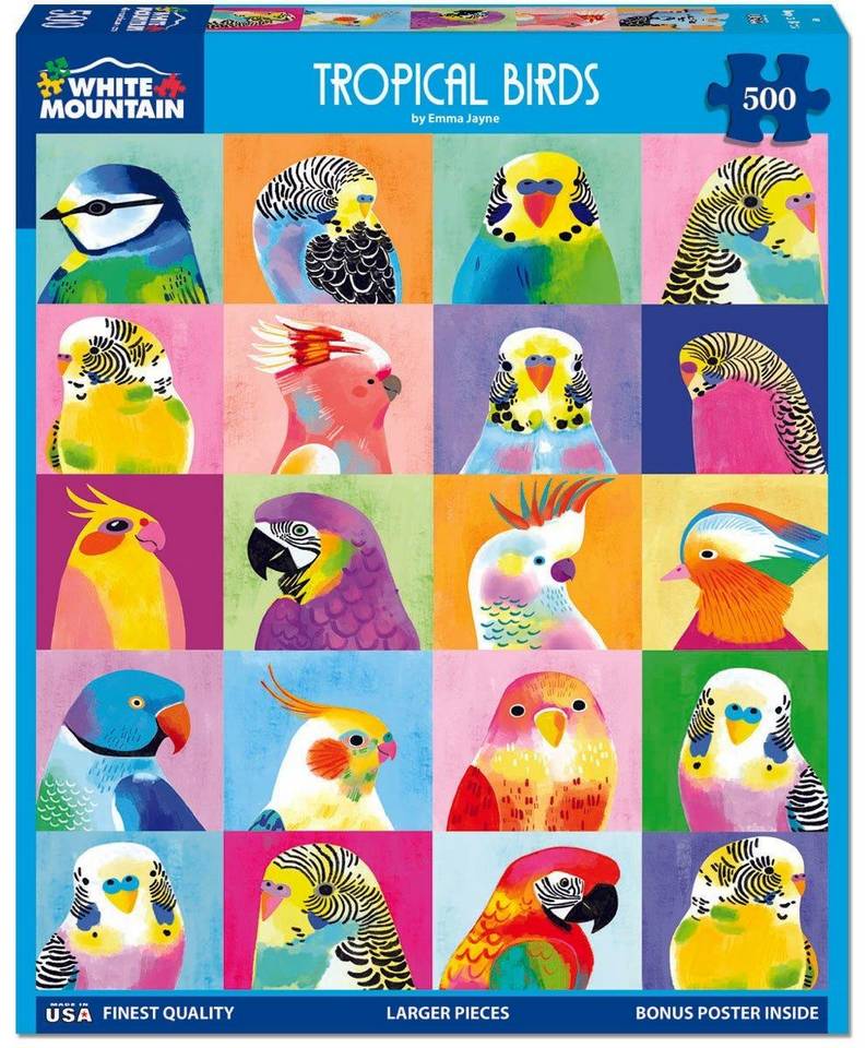 White Mountain - Tropical Birds - 500 Piece Jigsaw Puzzle