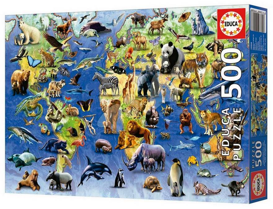 Educa - One Hundred Endangered Species - 500 Piece Jigsaw Puzzle