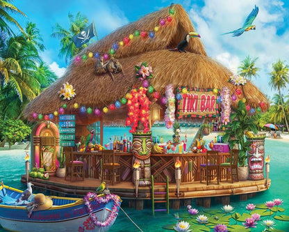 White Mountain - Floating Tiki Bar - 1000 Piece Jigsaw Puzzle