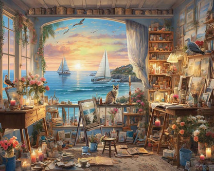 White Mountain - Art Studio - 1000 Piece Jigsaw Puzzle