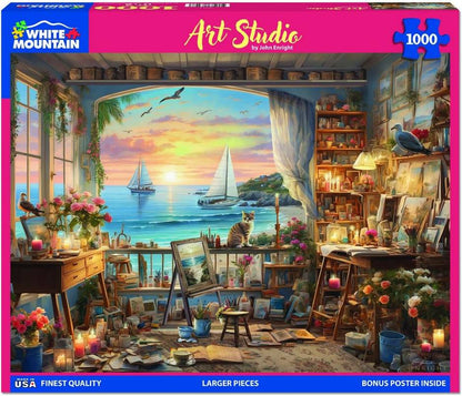 White Mountain - Art Studio - 1000 Piece Jigsaw Puzzle