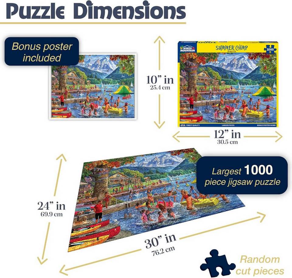 White Mountain - Summer Camp - 1000 Piece Jigsaw Puzzle