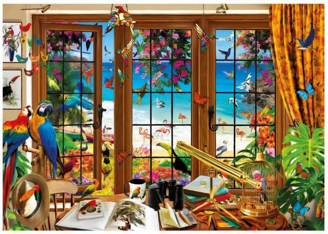Educa - Birders Window - 1500 Piece Jigsaw Puzzle