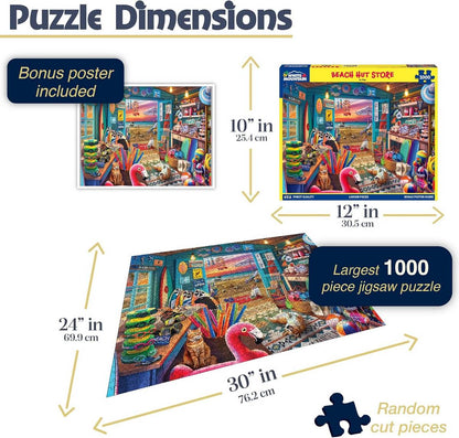 White Mountain - Beach Hut Store - 1000 Piece Jigsaw Puzzle