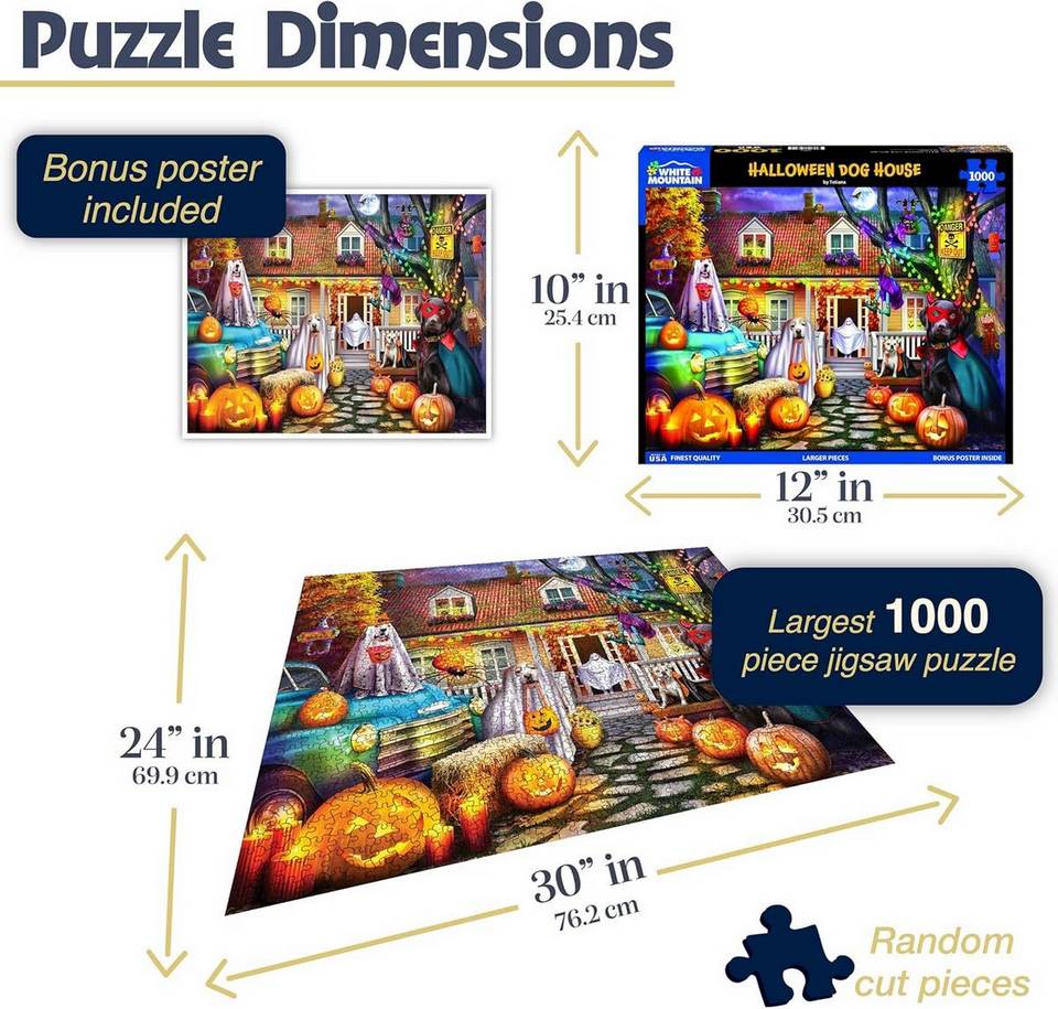 White Mountain - Halloween Dog House - 1000 Piece Jigsaw Puzzle
