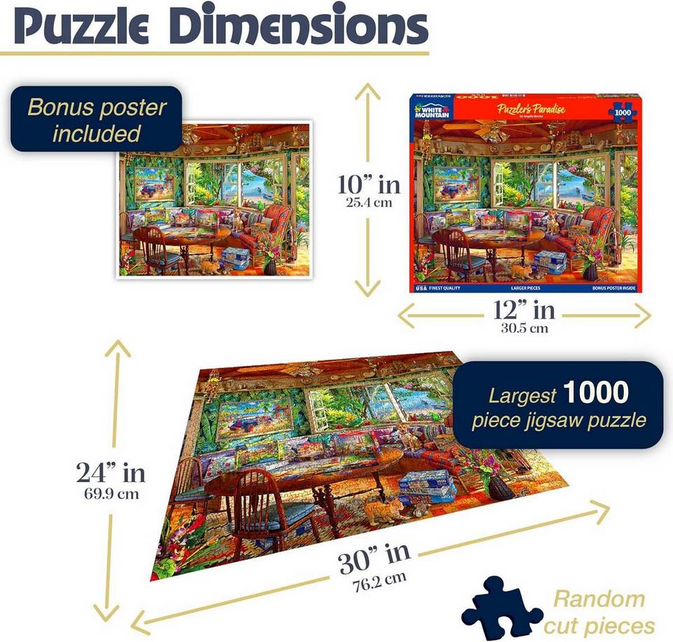 White Mountain - Puzzlers Paradise Paradise - 1000 Piece Jigsaw Puzzle