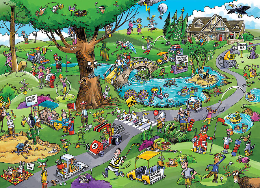 Cobble Hill - Doodletown - Par for the Course  - 1000 Piece Jigsaw Puzzle
