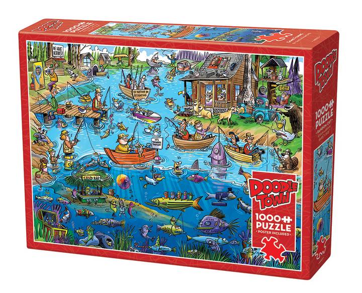 Cobble Hill - Doodletown - Gone Fishing  - 1000 Piece Jigsaw Puzzle