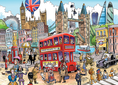 Cobble Hill - Doodletown - London Calling  - 1000 Piece Jigsaw Puzzle