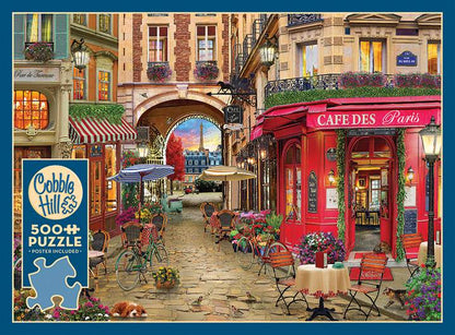 Cobble Hill - Cafe des Paris  - 500 Piece Jigsaw Puzzle