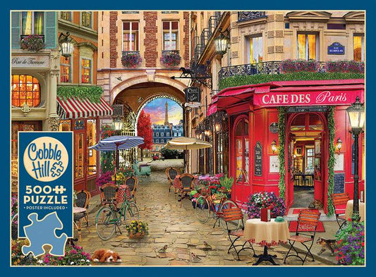 Cobble Hill - Cafe des Paris  - 500 Piece Jigsaw Puzzle