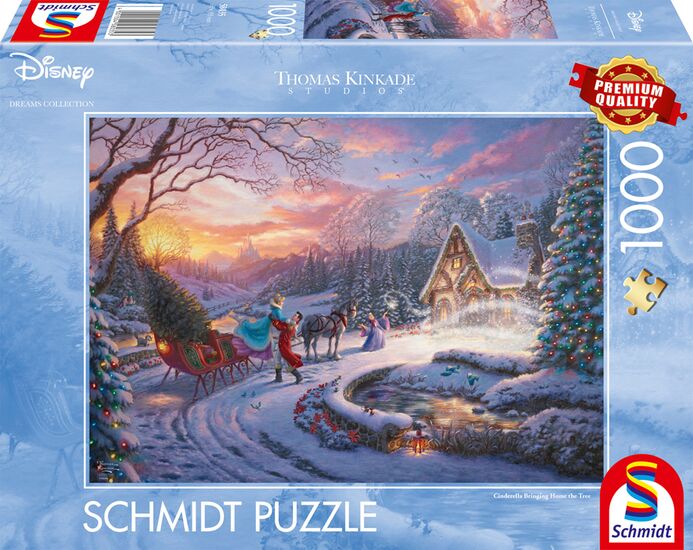 Schmidt - Thomas Kinkade - Disney Cinderella Brining Home the Tree - 1000 Piece Jigsaw Puzzle