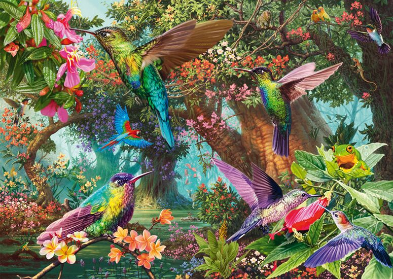 Schmidt - Hummingbirds in a Burst of Colour - 1000 Piece Jigsaw Puzzle