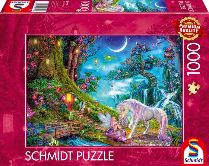 Schmidt - Unicorn and Elf Among the Trees - 1000 Piece Jigsaw Puzzle