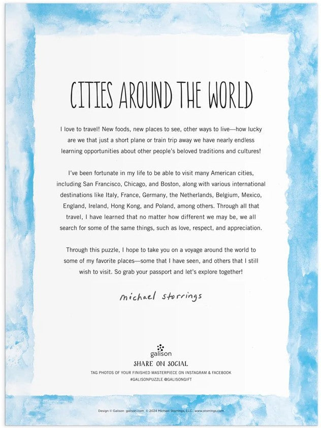 Galison - Michael Storrings - Cities Around the World - 1000 Piece Jigsaw Puzzle