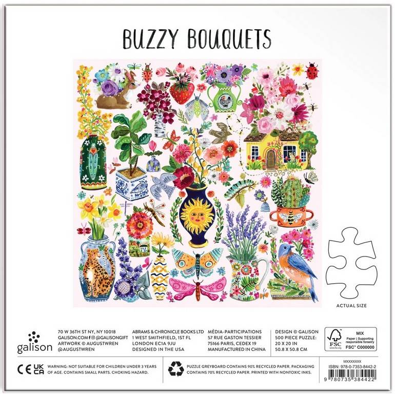 Galison - Buzzy Bouquets - 500 Piece Jigsaw Puzzle