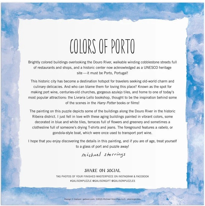 Galison - Michael Storrings - Colours of Porto - 500 Piece Jigsaw Puzzle