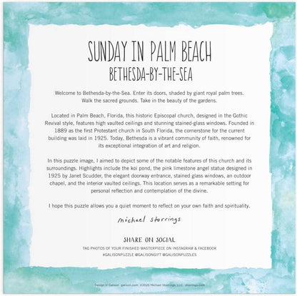 Galison - Michael Storrings - Sunday in Palm Beach Bethesda by the Sea - 500 Piece Jigsaw Puzzle