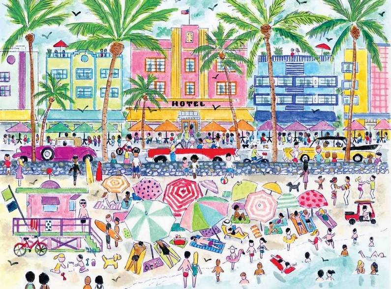 Galison - Michael Storrings - South Beach Miami - 1000 Piece Jigsaw Puzzle