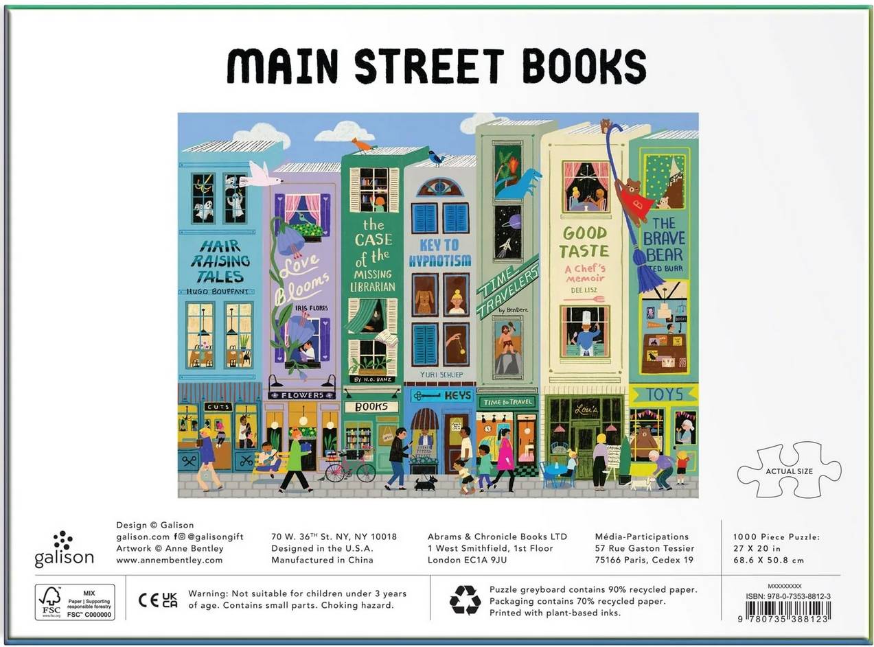 Galison - Main Street Books - 1000 Piece Jigsaw Puzzle