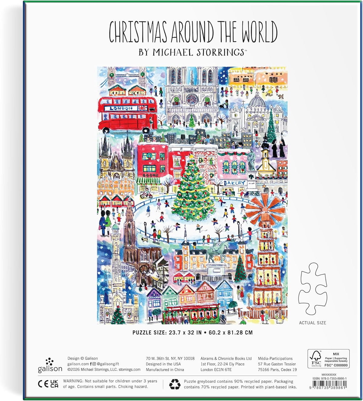 Galison - Michael Storrings - Christmas Around the World - 1500 Piece Jigsaw Puzzle