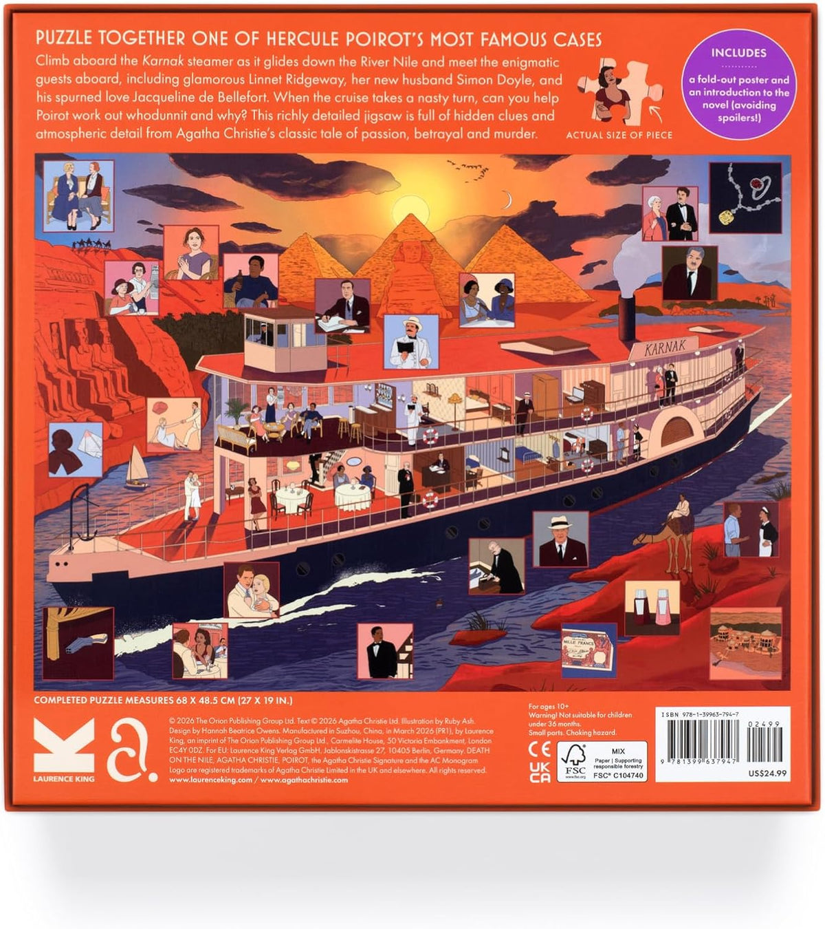 Laurence King - The World of Agatha Christie - Death on the Nile - 1000 Piece Jigsaw Puzzle