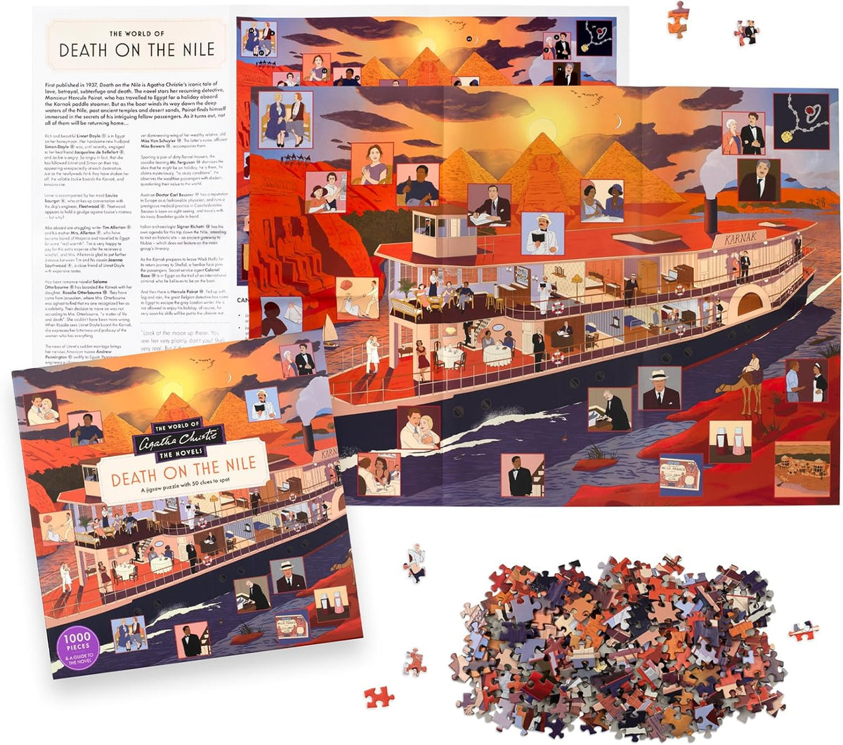Laurence King - The World of Agatha Christie - Death on the Nile - 1000 Piece Jigsaw Puzzle